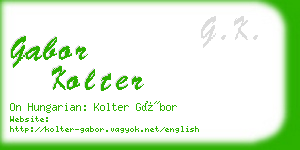 gabor kolter business card